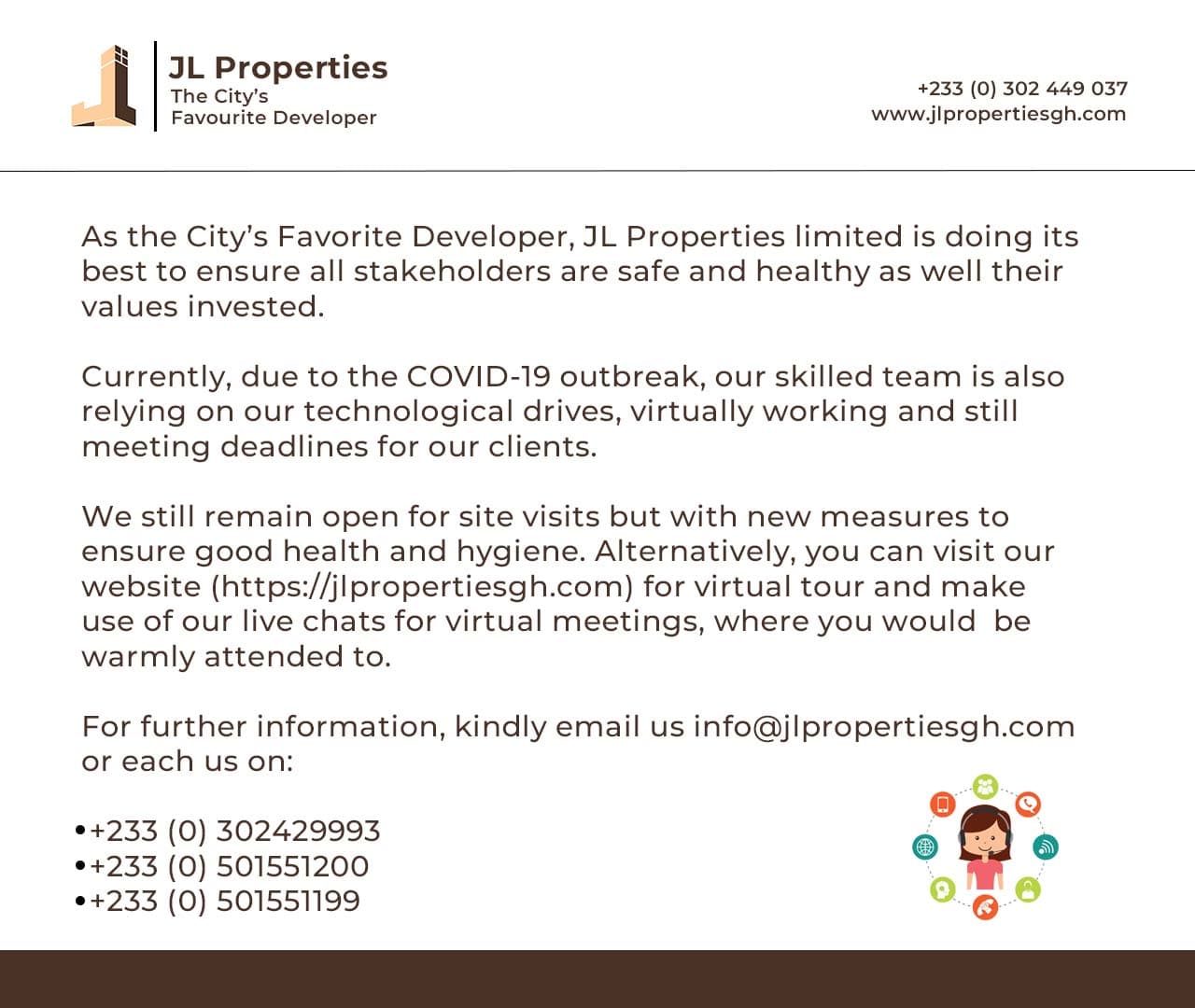 A Message from JL Properties Management: Staying Connected and Committed Amidst Challenges